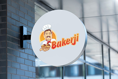 Bakerji | Logo Design | On wall