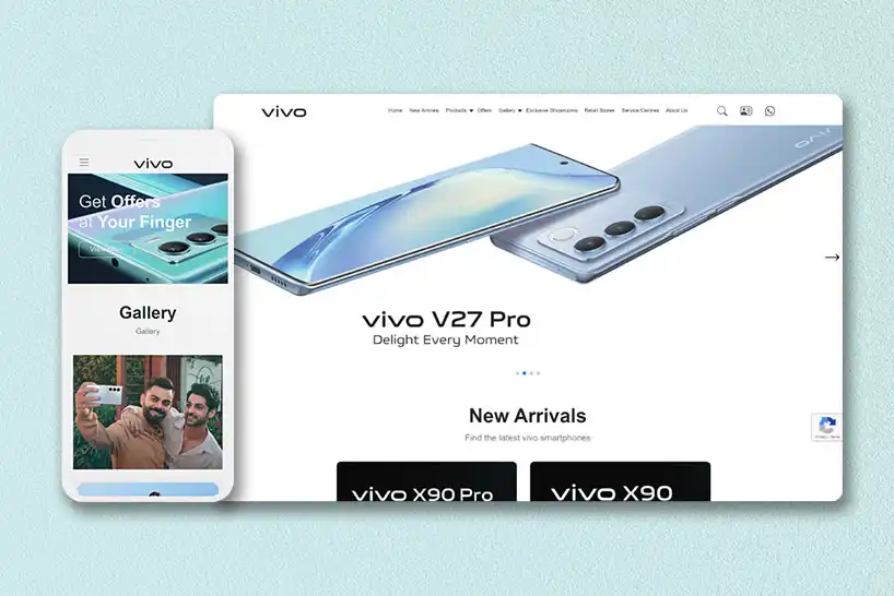 Vivo Mobile Communications Technology Co. Ltd website on a smartphone and desktop