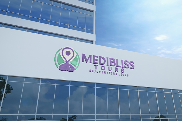 Logo on Building | Medibliss Tours